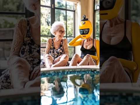 The old lady wants to live forever - she decided to become a robot!! Crazy! #ai #edit #funny #sigma