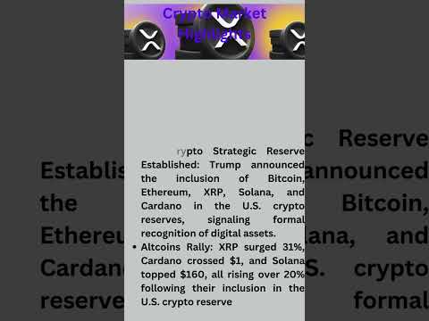 &quot;Crypto Market Explodes: Trump&#039;s Strategic Reserve Announcement | What It Means&quot; #crypto #bitcoin